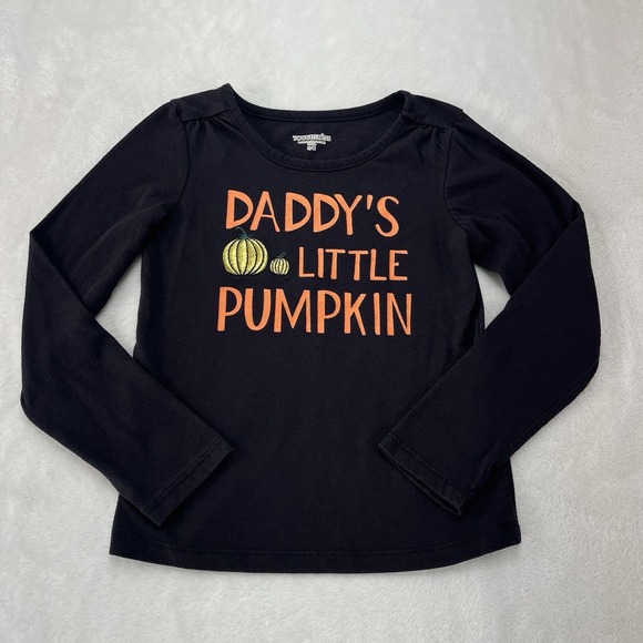 Toughskins Other - Toughskins Long Sleeve Shirt Girls Small Embroidered Pumpkin Halloween